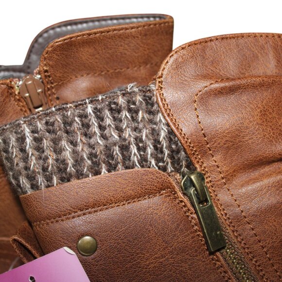 BOOT SALE!!! Hawkwell Combat Fashion Side Zipper Buckle Ankle Booties 7 NWT - Picture 12 of 14